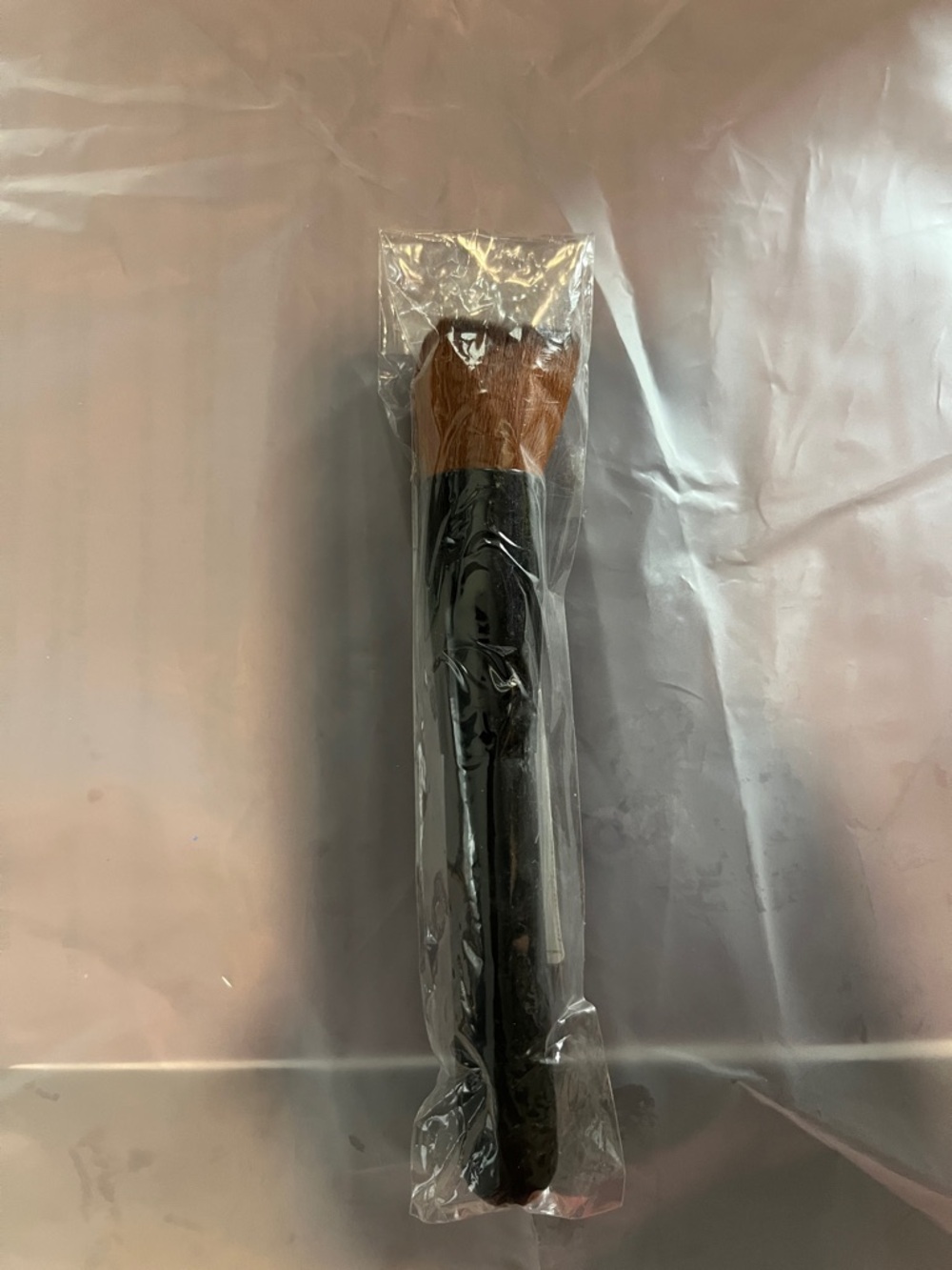 Large Black Handle Makeup Brush with Brown Bristles